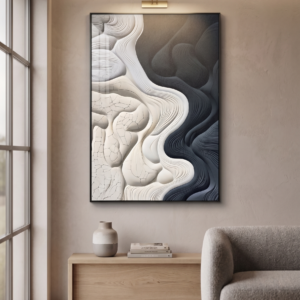 Ivory Noir Flow Canvas