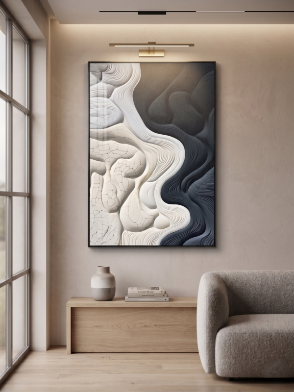 Ivory Noir Flow Canvas