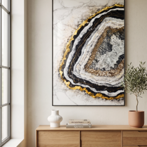 Golden Marble Eclipse Canvas