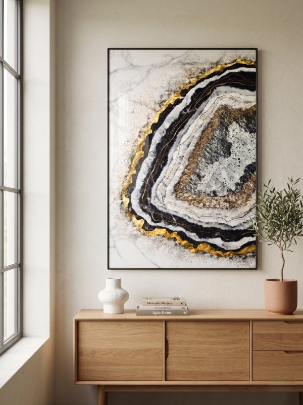 Golden Marble Eclipse Canvas