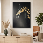 Noir Gold Stallion Canvas