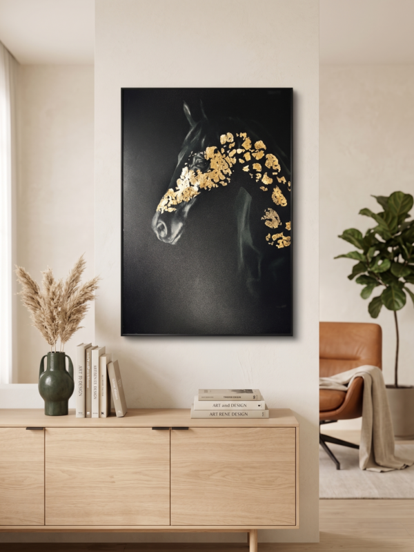 Noir Gold Stallion Canvas