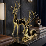Golden Majesty Deer Duo