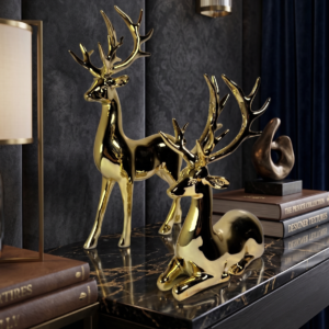 Golden Majesty Deer Duo