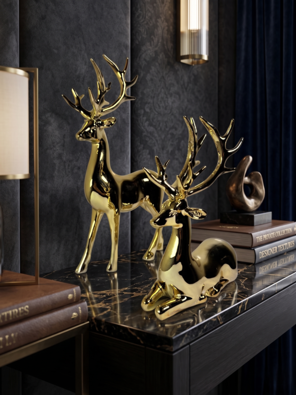 Golden Majesty Deer Duo