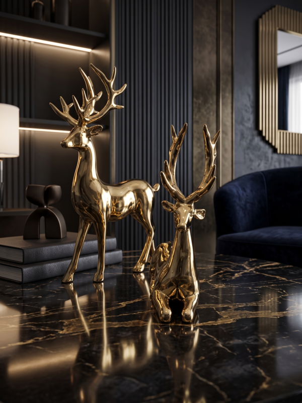 Golden Majesty Deer Duo