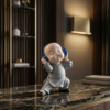 Cool Baby Monk with Headphones Sculpture