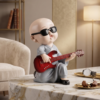 Cool Baby Monk Guitar Sculpture