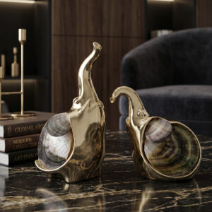 Golden Abalone Shell Art Sculpture