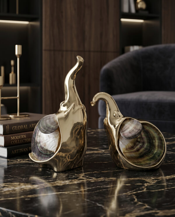 Golden Abalone Shell Art Sculpture