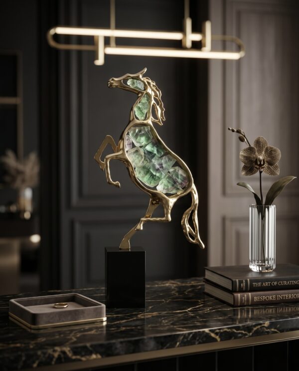 Emerald Regal Horse Sculpture