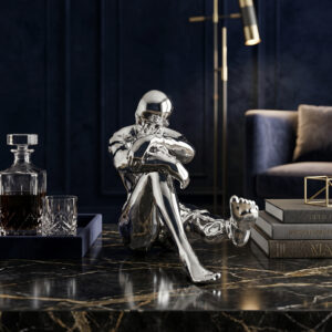 Silver Serenity Thinker Sculpture