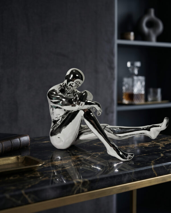 Silver Serenity Thinker Sculpture