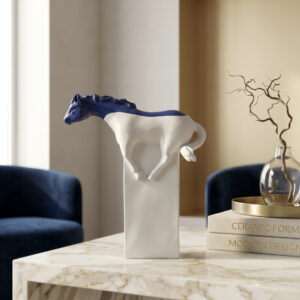 Blue Crest Horse Decorative Statue