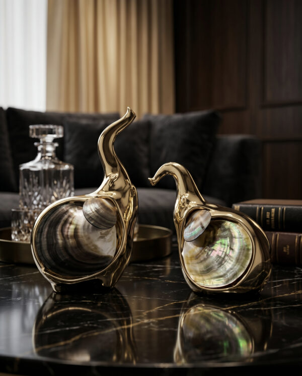Golden Abalone Shell Art Sculpture