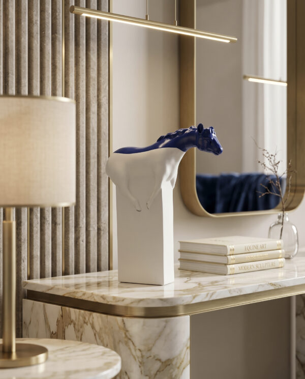 Blue Crest Horse Decorative Statue