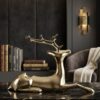 Golden Serenity Deer Statue