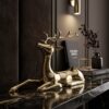 Golden Serenity Deer Statue