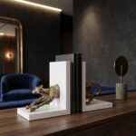 Golden Cheetah Bookend Statue