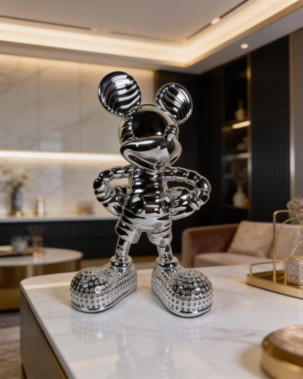 Luxury Chrome Mouse Statue