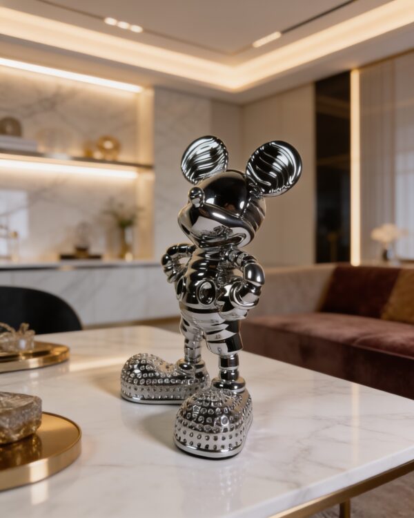 Luxury Chrome Mouse Statue