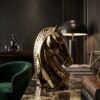 Regal Golden Horse Head Sculpture