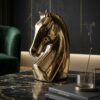 Regal Golden Horse Head Sculpture