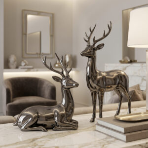 Majestic Deer Duo Statue