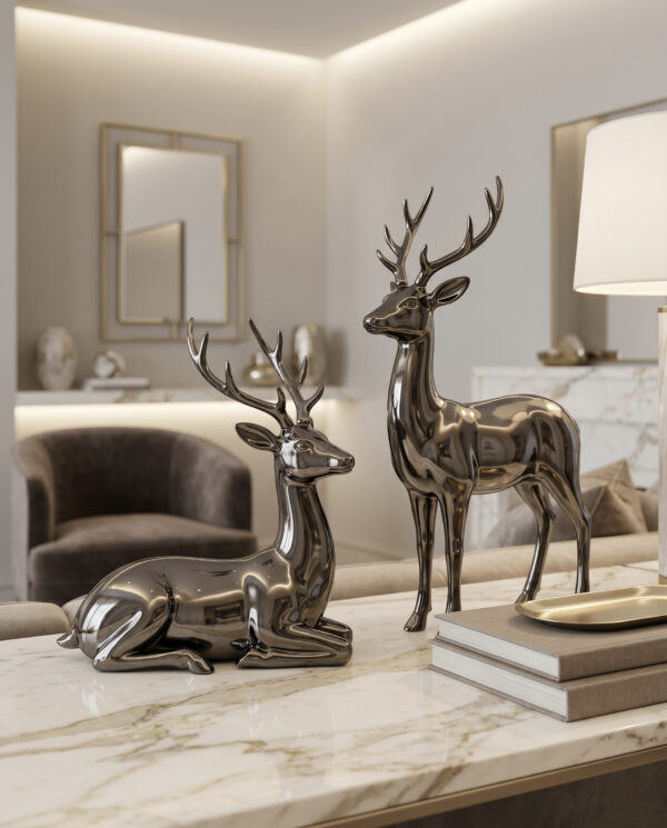 Majestic Deer Duo Statue