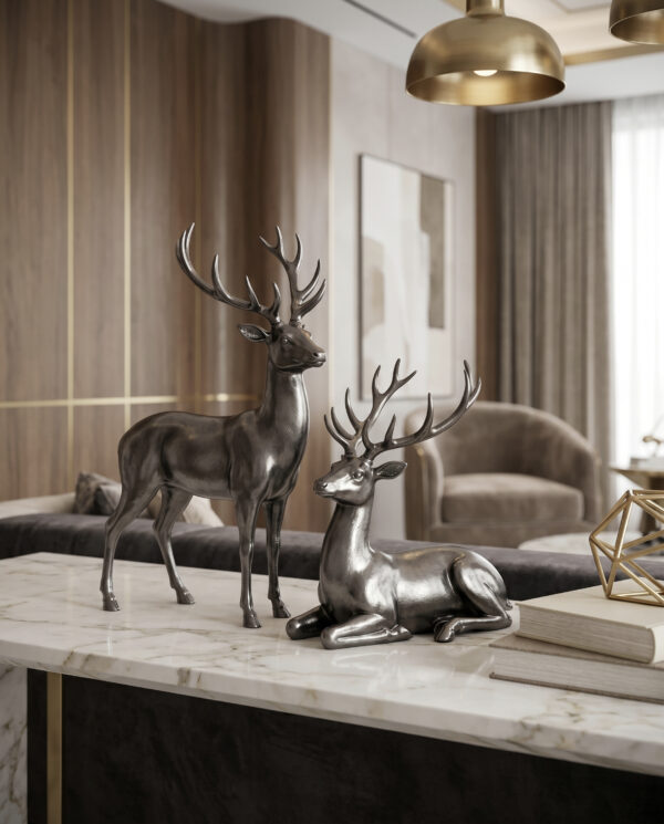 Majestic Deer Duo Statue