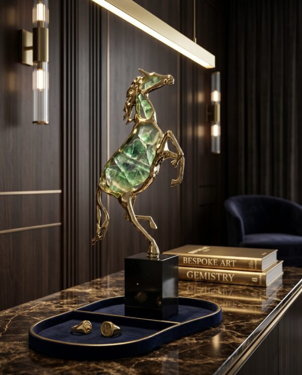 Emerald Regal Horse Sculpture