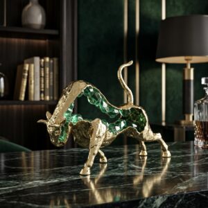 Royal Emerald Bull Statue