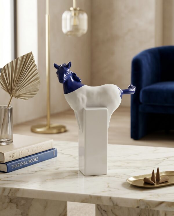 Azure Stallion Decorative Sculpture