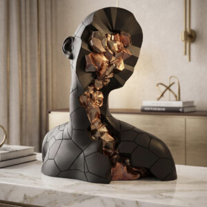 Abstract Geometric Bust Sculpture