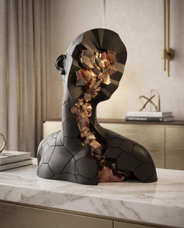 Abstract Geometric Bust Sculpture