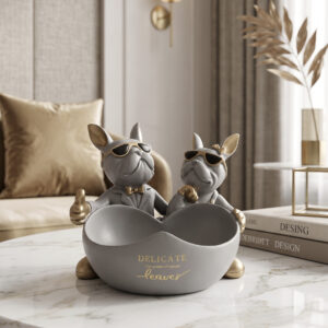 Luxury French Bulldog Couple Tray