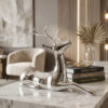 Elegant Silver Deer Home Decor Statue