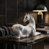 Elegant White Horse Home Decor Statue