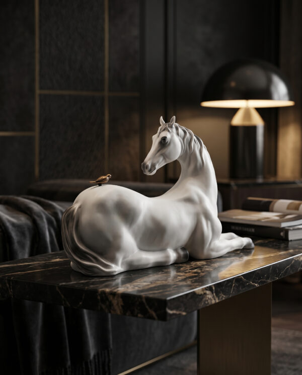 Elegant White Horse Home Decor Statue