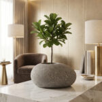 Modern Stone Planter Showpiece