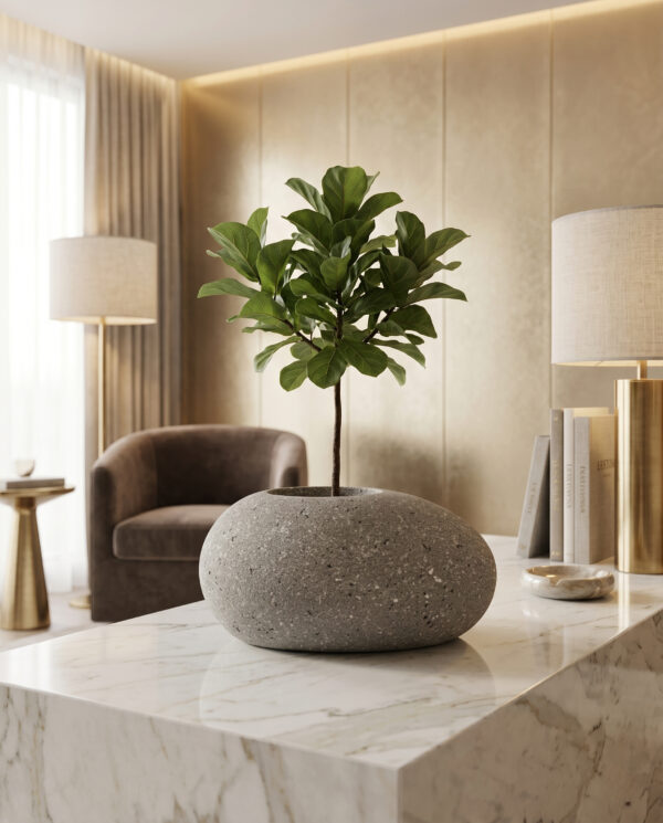 Modern Stone Planter Showpiece