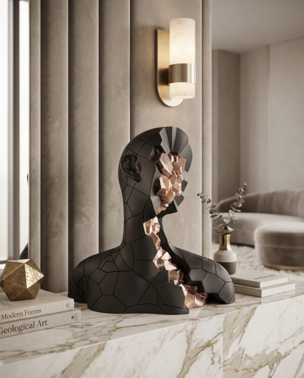 Abstract Geometric Bust Sculpture