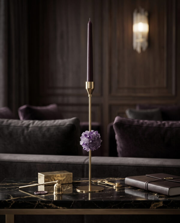 Elegant Crystal Taper Candle Holder