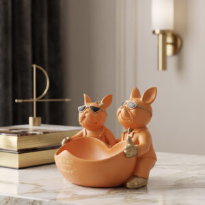 Modern Pig Couple Decorative Tray