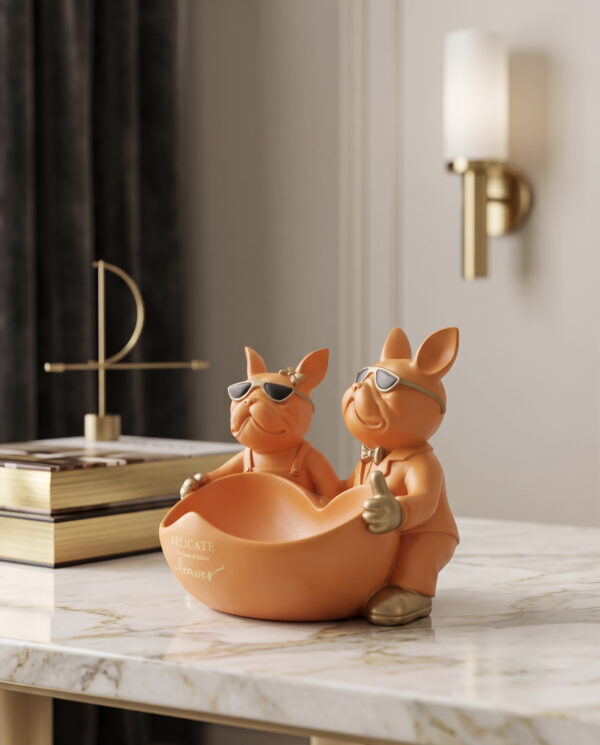 Modern Pig Couple Decorative Tray