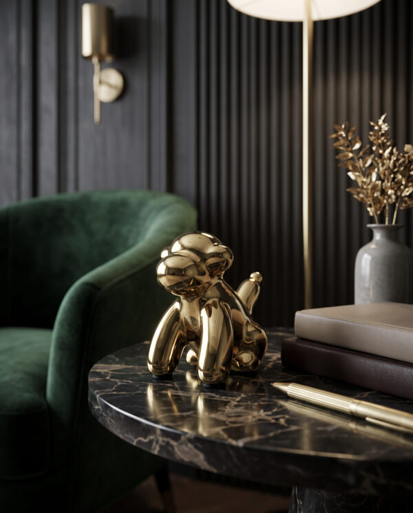 Metallic Balloon Monkey Figurine