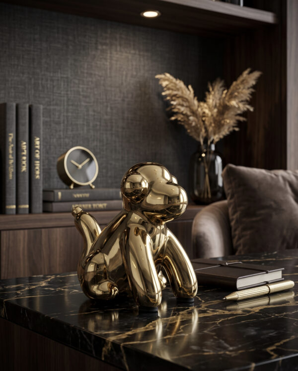 Metallic Balloon Monkey Figurine